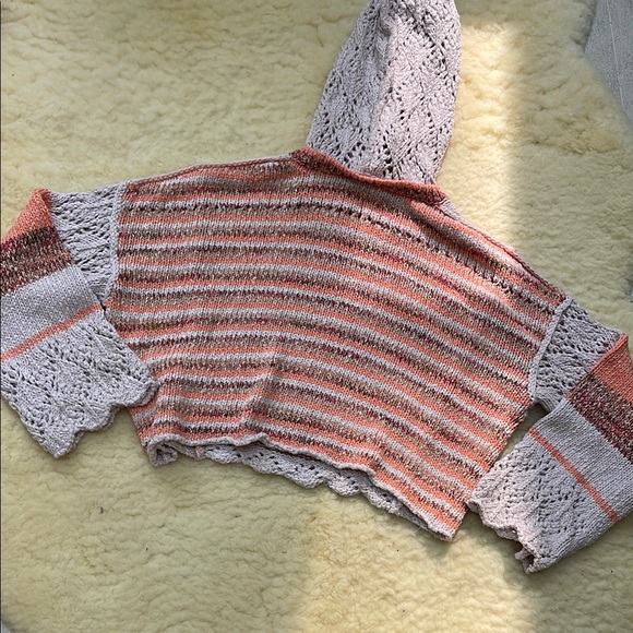 Free People Crochet Knit Cropped Hoodie - Picture 2 of 4